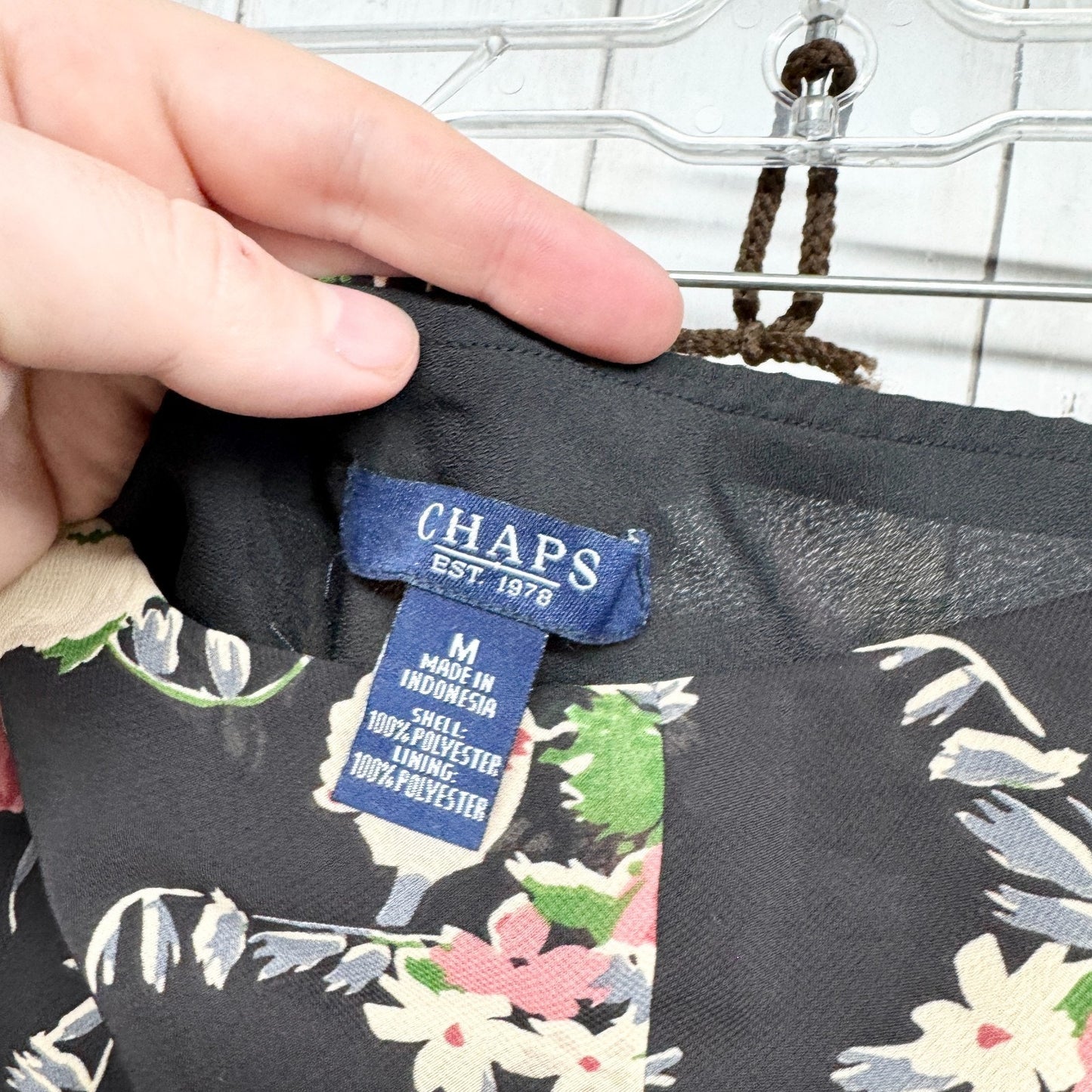 Chaps Skirt Women Size Medium Black Multicolor Floral Tube Top Business Casual