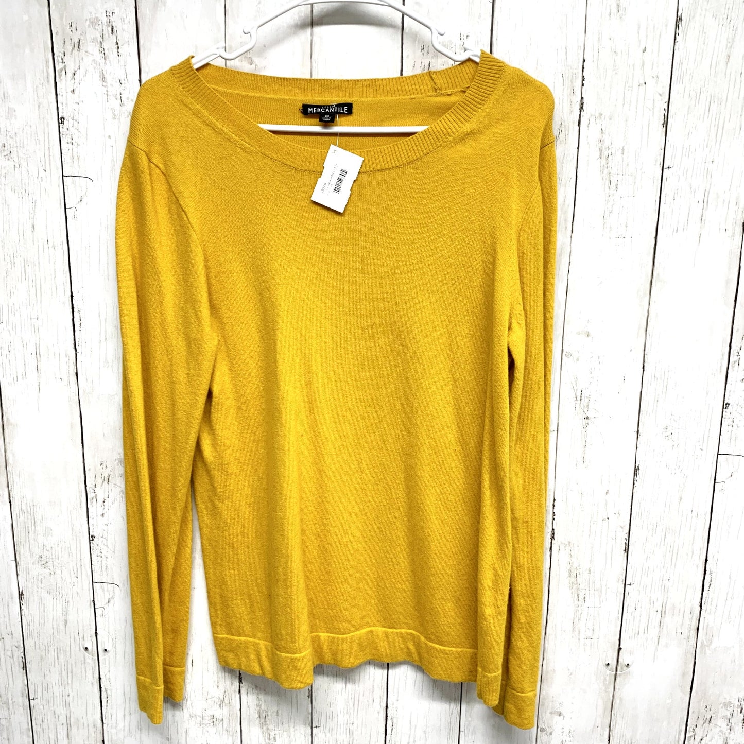 J.Crew Sweater Women Size M Mustard Yellow Cotton-Wool Long Sleeve Blend Teddie