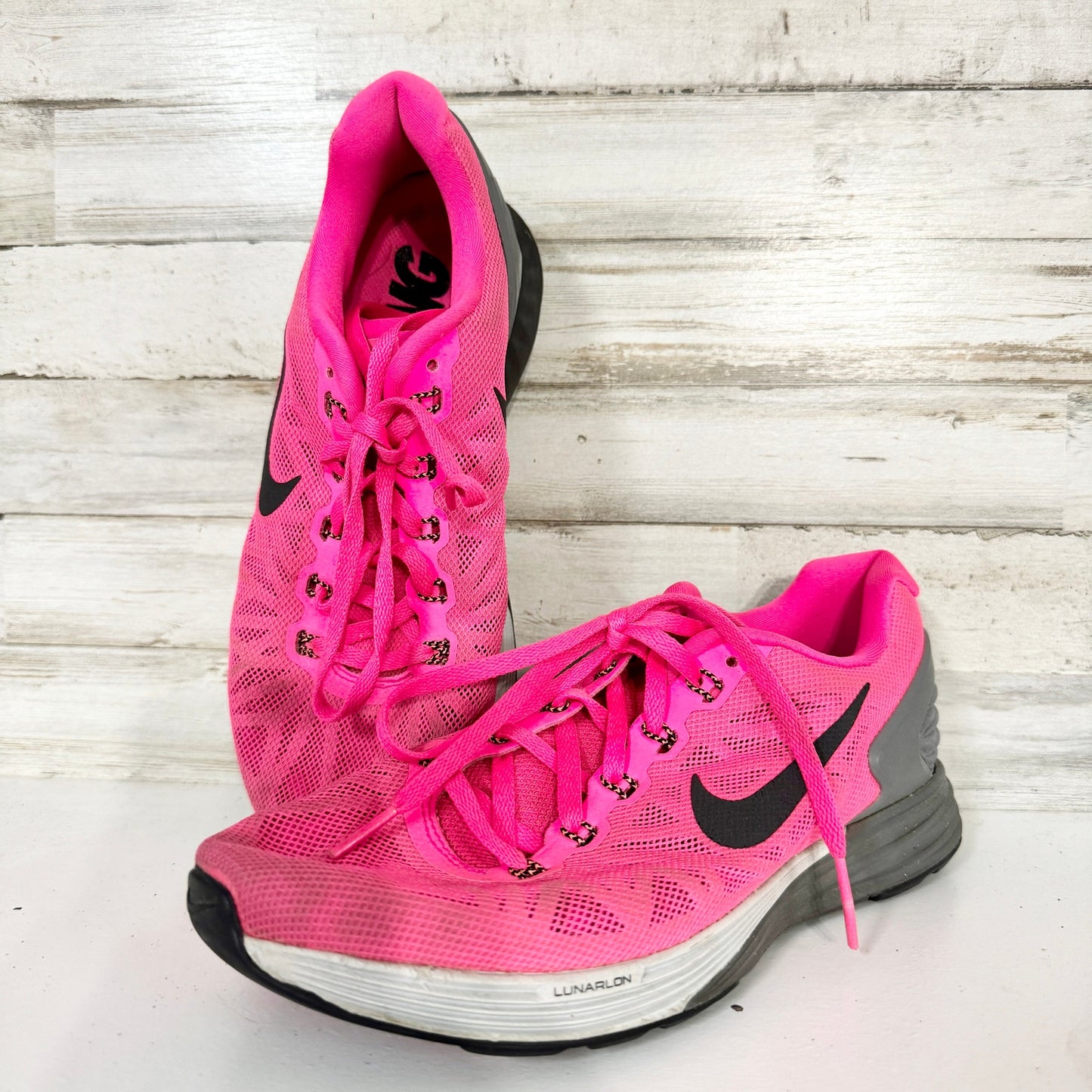 NIKE Womens Size 7.5 Lunarglide 6 654434-600 Pink Running Shoes Sneakers