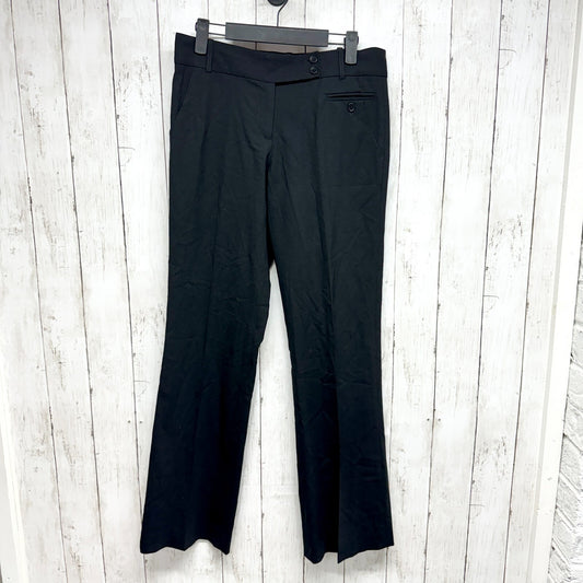 BCBGMAXAZRIA Caroline 4 Wool Blend Pinstriped Shimmer Wide Leg Black Trousers
