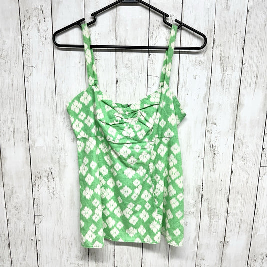 Patagonia Tank Top Women Size 8 Squared Neck Wide Strap Floral Green Outdoor