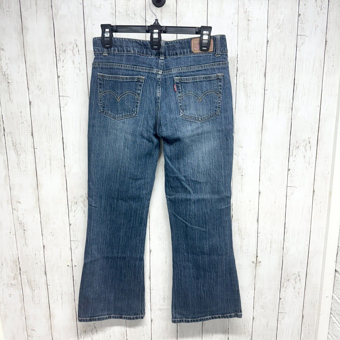 VTG LEVIS Jeans Women 14 1/2 Stretch Flare Pink Tag Cotton Blue 5 Pocket Denim
