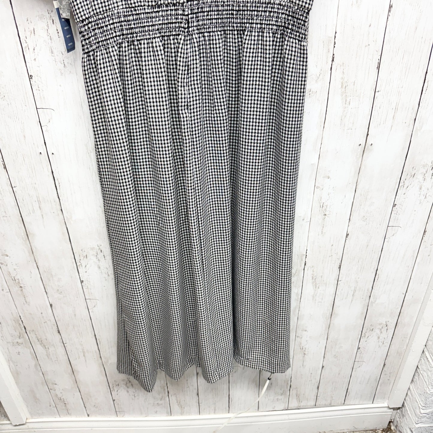New Vintage Miss Dorby Dress Women 14 Petites Gingham V-Neck Short Sleeve Midi
