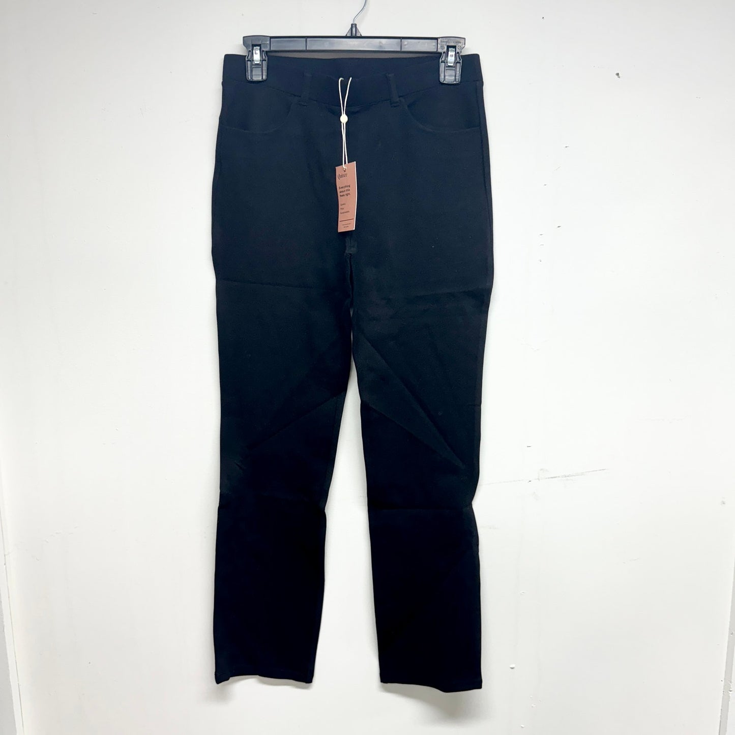 Quince Women's Black Ultra-Stretch Ponte Pants Straight Leg Sz Small NWT