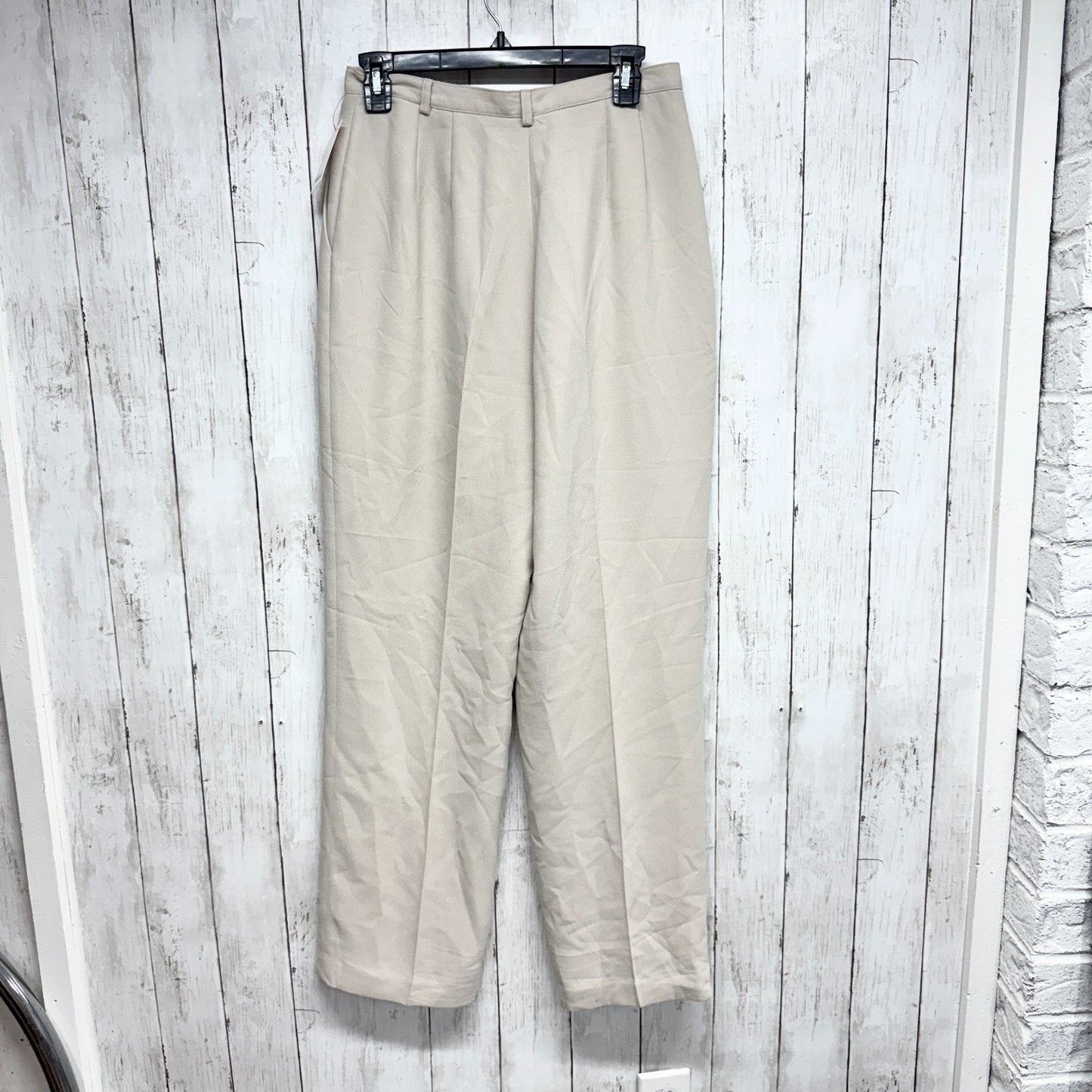 Madison Studio Pants Women Size 8 Beige Pleated Front Trousers Pockets Zip Fly