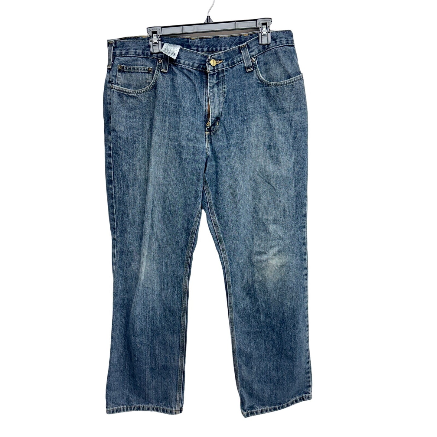 Carhartt Mens Relaxed Straight Fit Medium Wash Denim Cotton Jeans Size 36 X 30