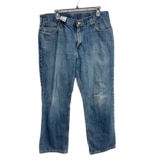 Carhartt Mens Relaxed Straight Fit Medium Wash Denim Cotton Jeans Size 36 X 30