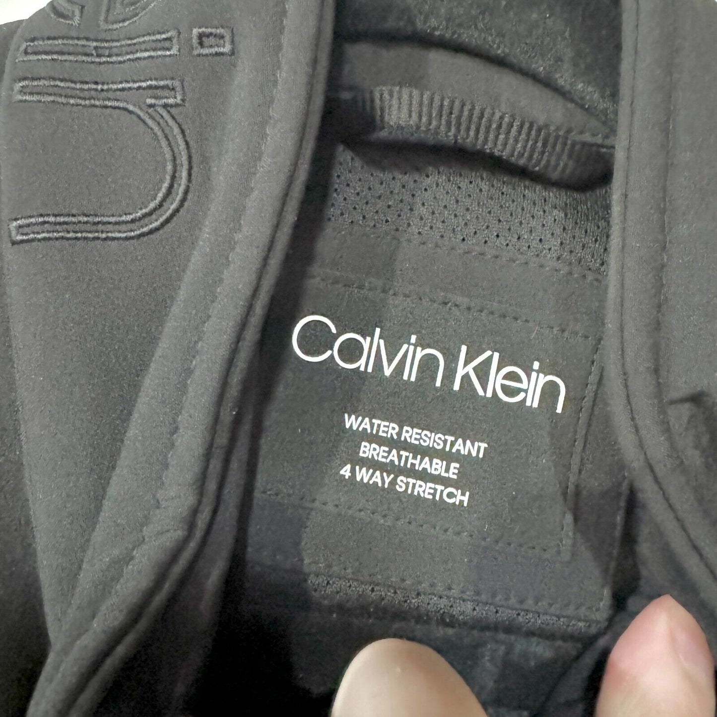 CALVIN KLEIN Jacket Mens Sz S Black Water Resistance Soft Shell Stretch Zip Up