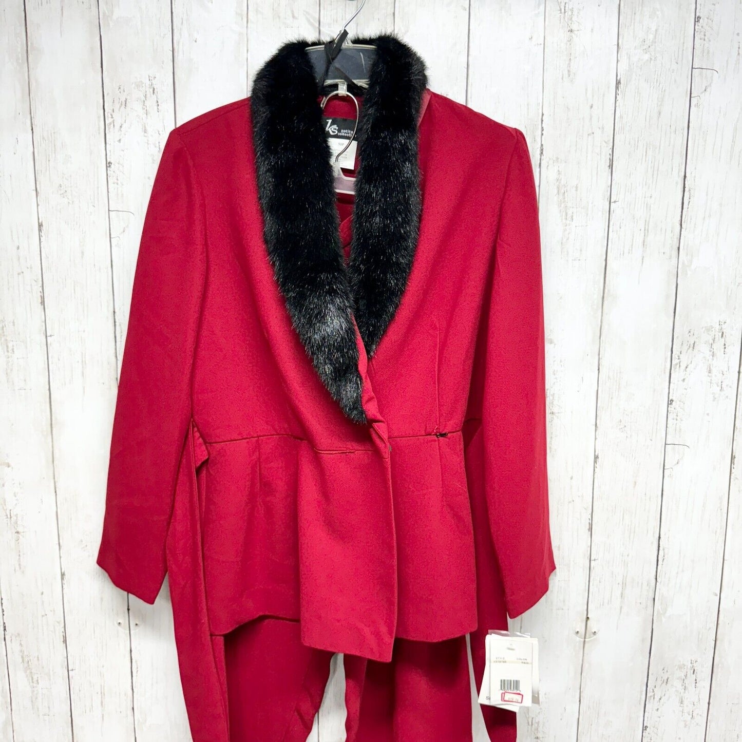 KS Collection 2 Piece Suit Women’s Sz 10P Matching Top Pants Blazer Red Workwear