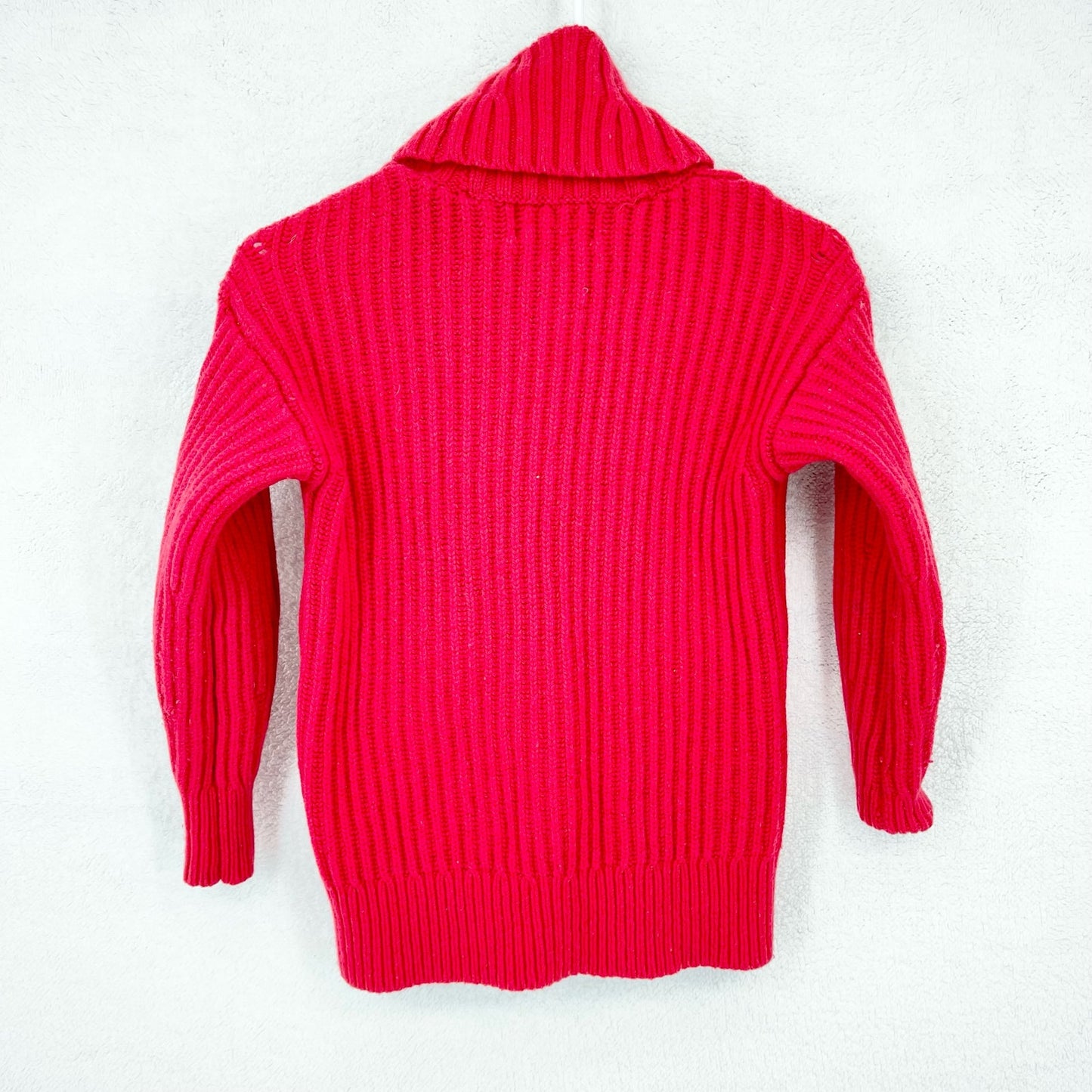 Everlane Women's Red 100% Wool Knit Ribbed Turtleneck Sweater Size XS