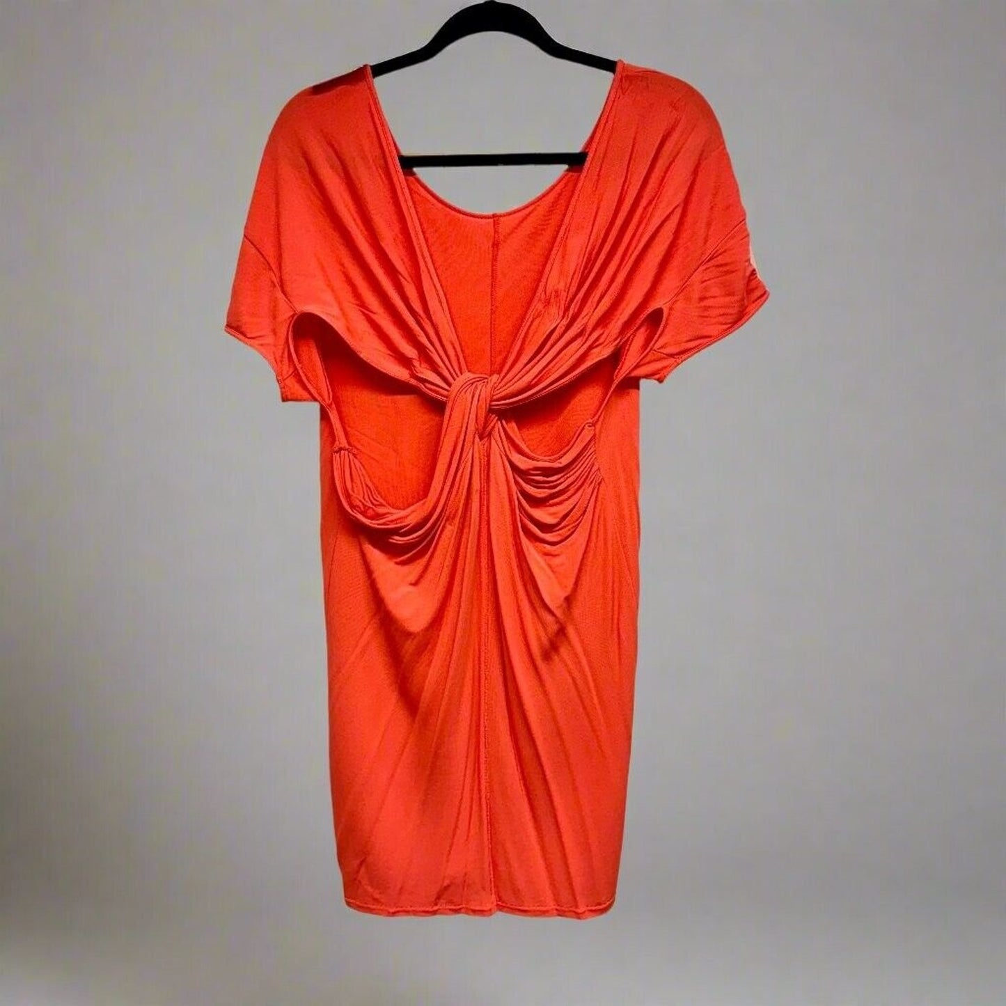 Acne Studios Twisted Draped Mini Coral Cap Sleeve Dress Size EU 42/US 10