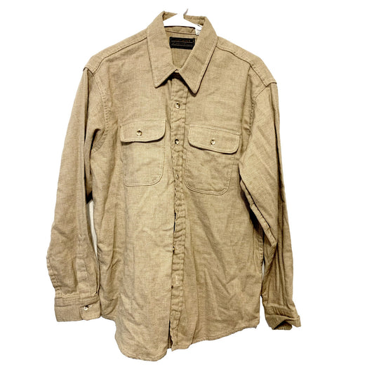 EDDIE BAUER Button Up Men L Long Sleeve Corduroy Brown