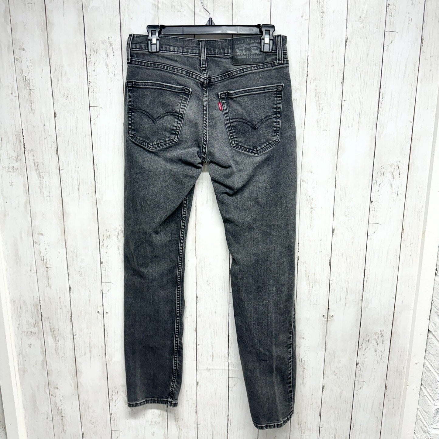LEVIS Jeans Men Size 32 X 30 Black Denim Acid Washed Solid Slim Fit Cotton