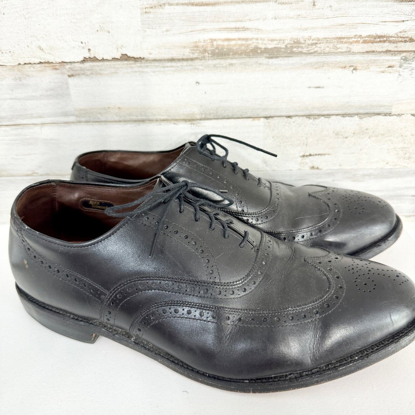 Allen Edmonds Longwing Blucher Derby Oxford Black Dress Shoes Size 10.5