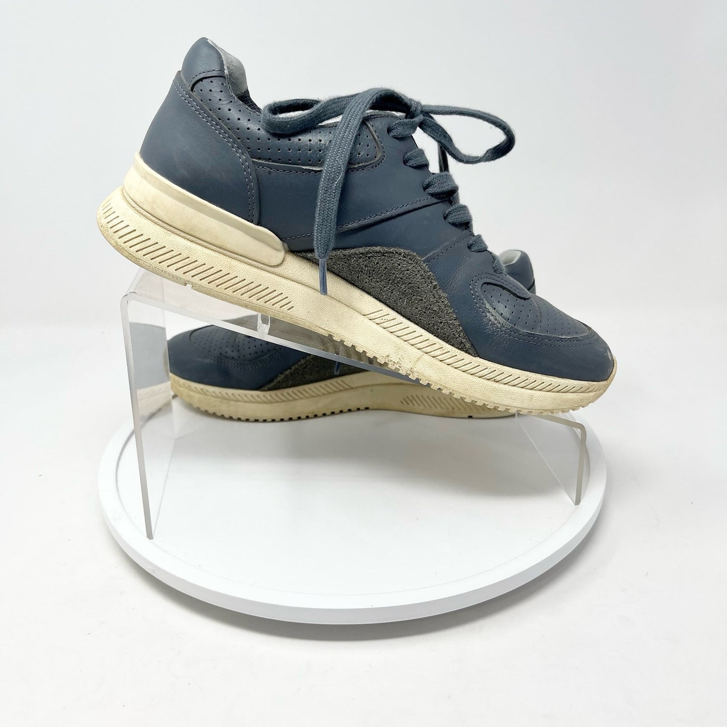 Everlane Women's The Trainer Leather Everyday Casual Sneaker Slate Gray Size 8
