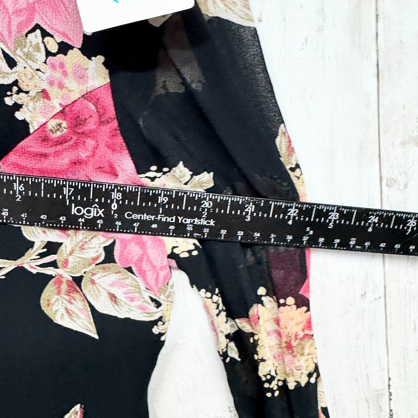 Vtg Requirements Blouse Women Size 8 Black Floral Sheer Long Sleeve Button Down