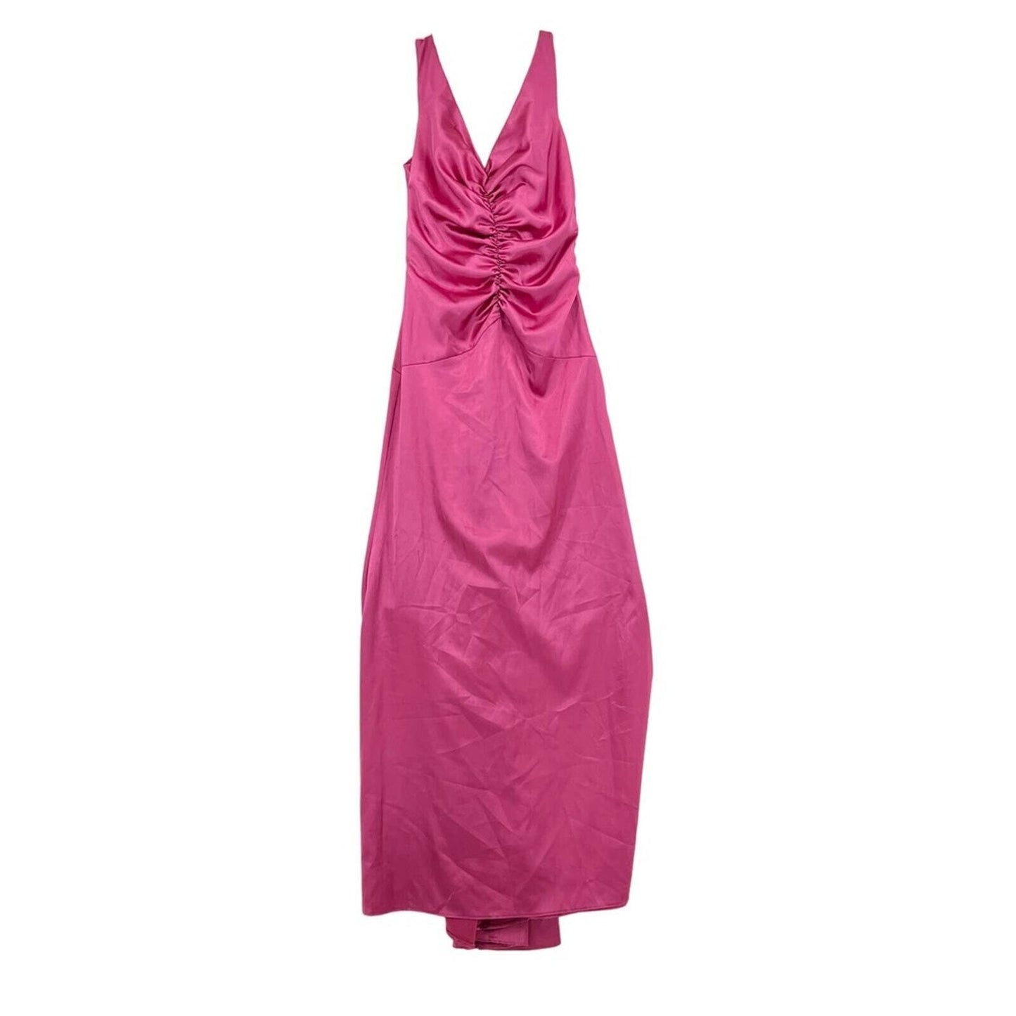 Vintage Jessica MCCLINTOCK Evening Dress Women Size 8 Ruffled Barbie Pink Sleeve