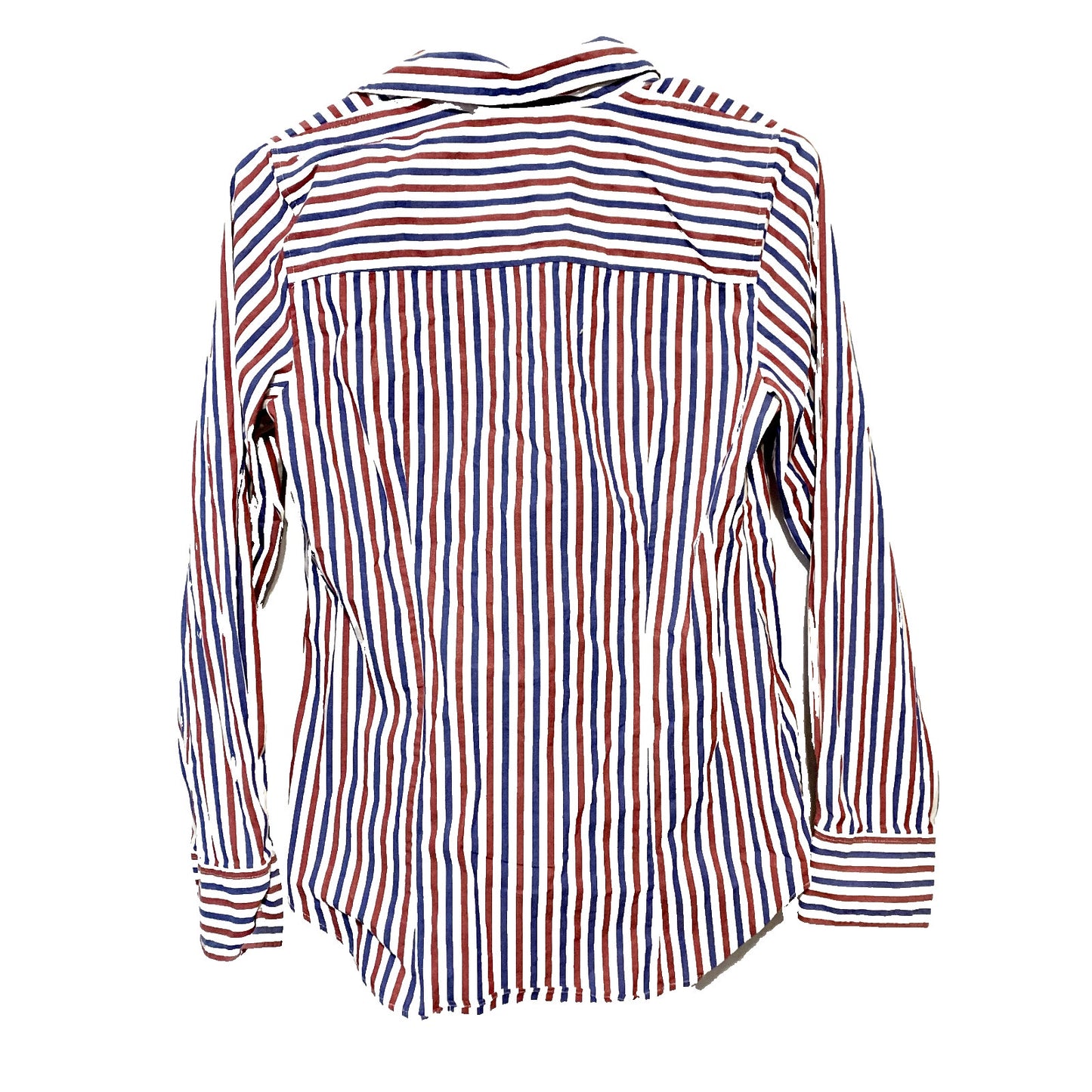 J.CREW Button Down Women Size XS Red/Blue Cotton Blend Collared Business Attire