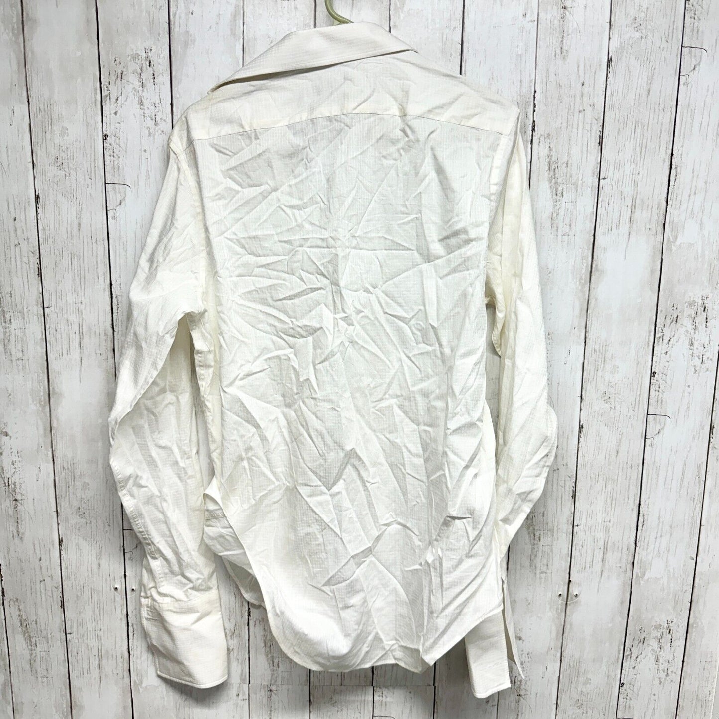 DKNY Button Down Men Size 15 34/35 Slim Fitting Long Sleeve White Collared Shirt