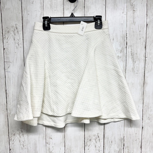 Rebecca Minkoff Skirt Women Sz 0 Quilted Textured Ivory Cream Pull Skirt Trendy