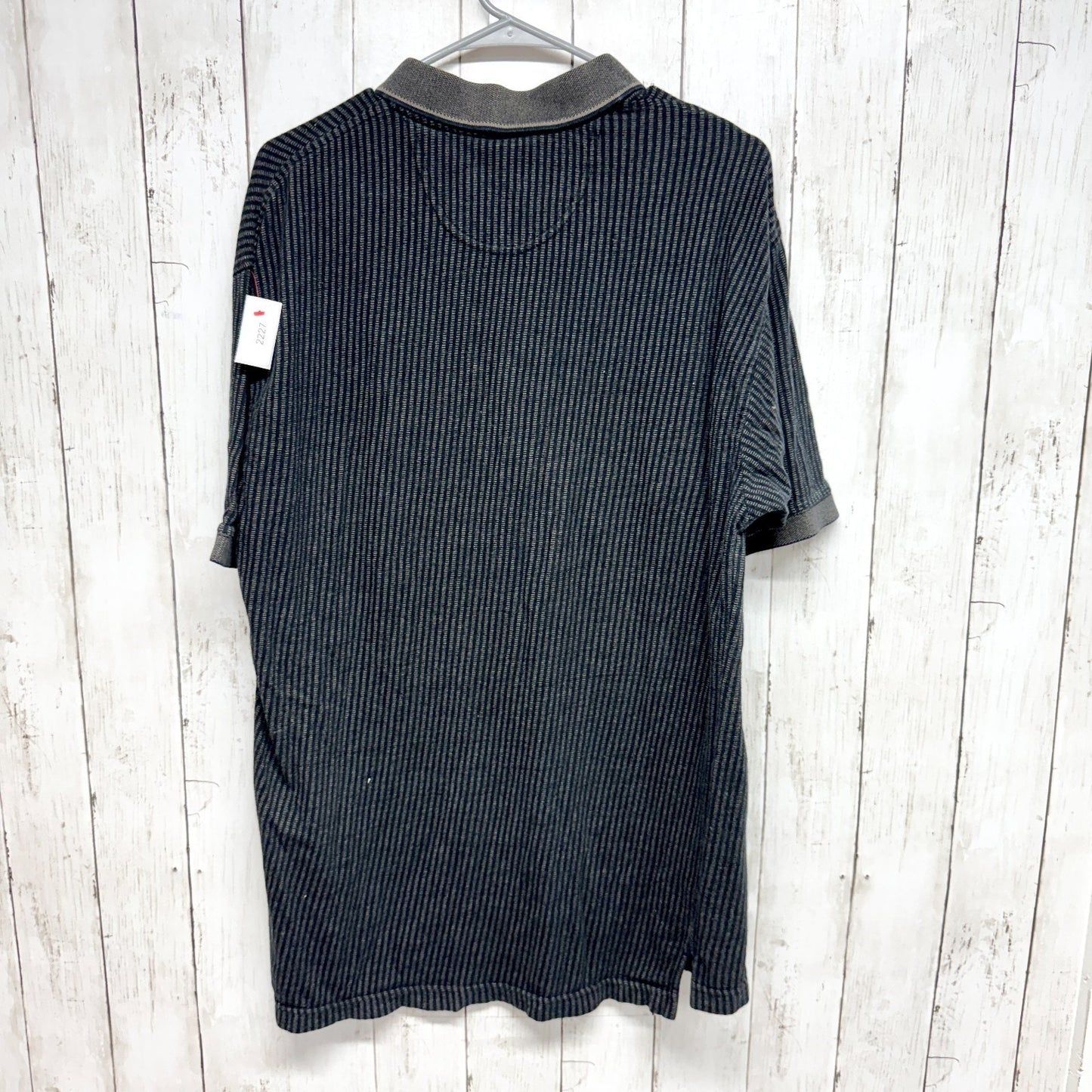 Van Heusen Sweater Men Size Large Collared Black Short Sleeve Cotton Polo Shirt