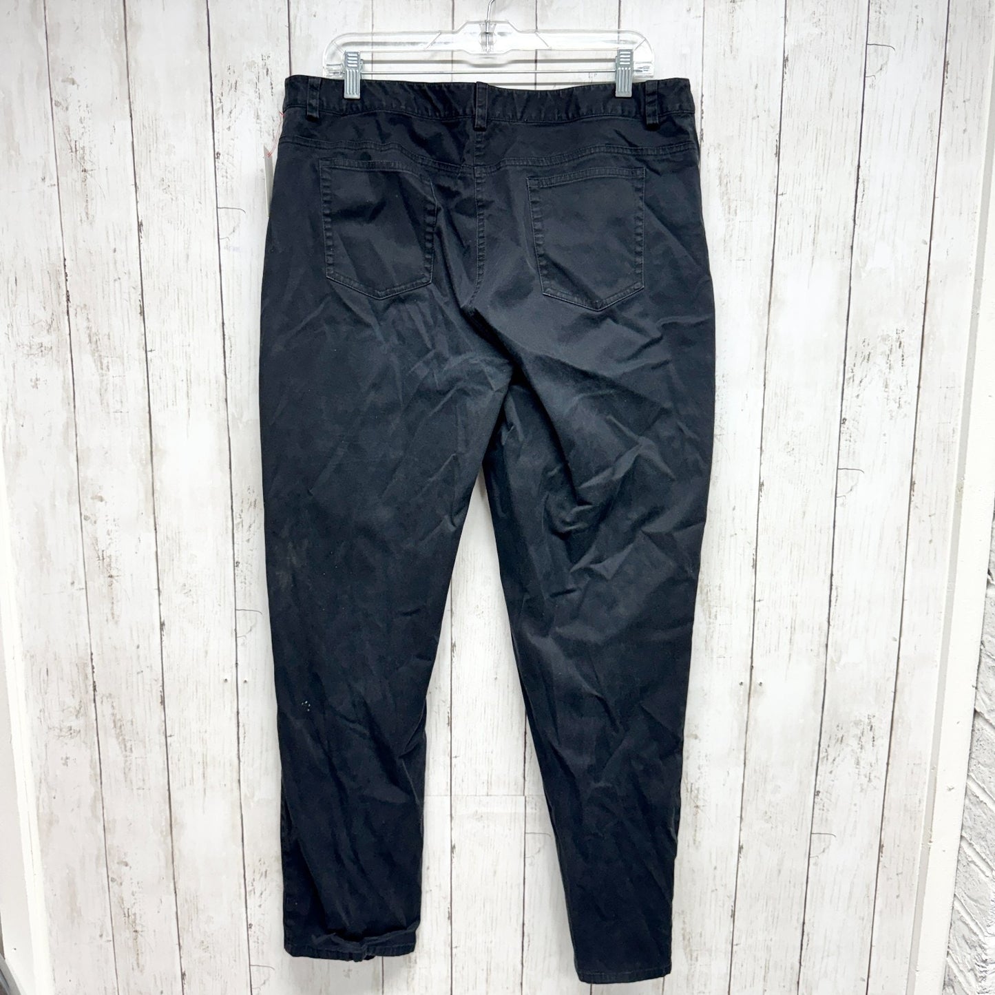Anne Klein Pants Women Size 16 Black Stretch High Rise Straight Jeans Pockets