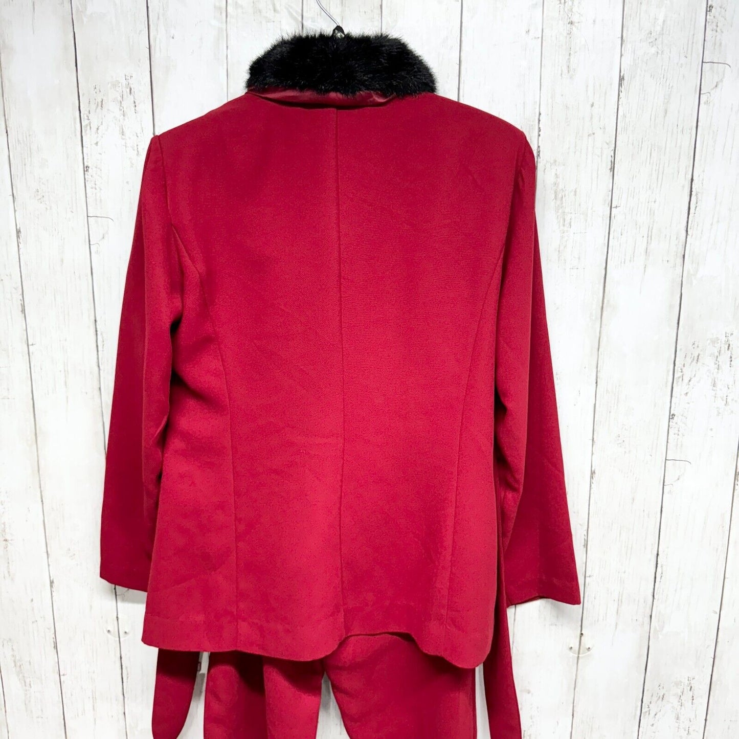 KS Collection 2 Piece Suit Women’s Sz 10P Matching Top Pants Blazer Red Workwear