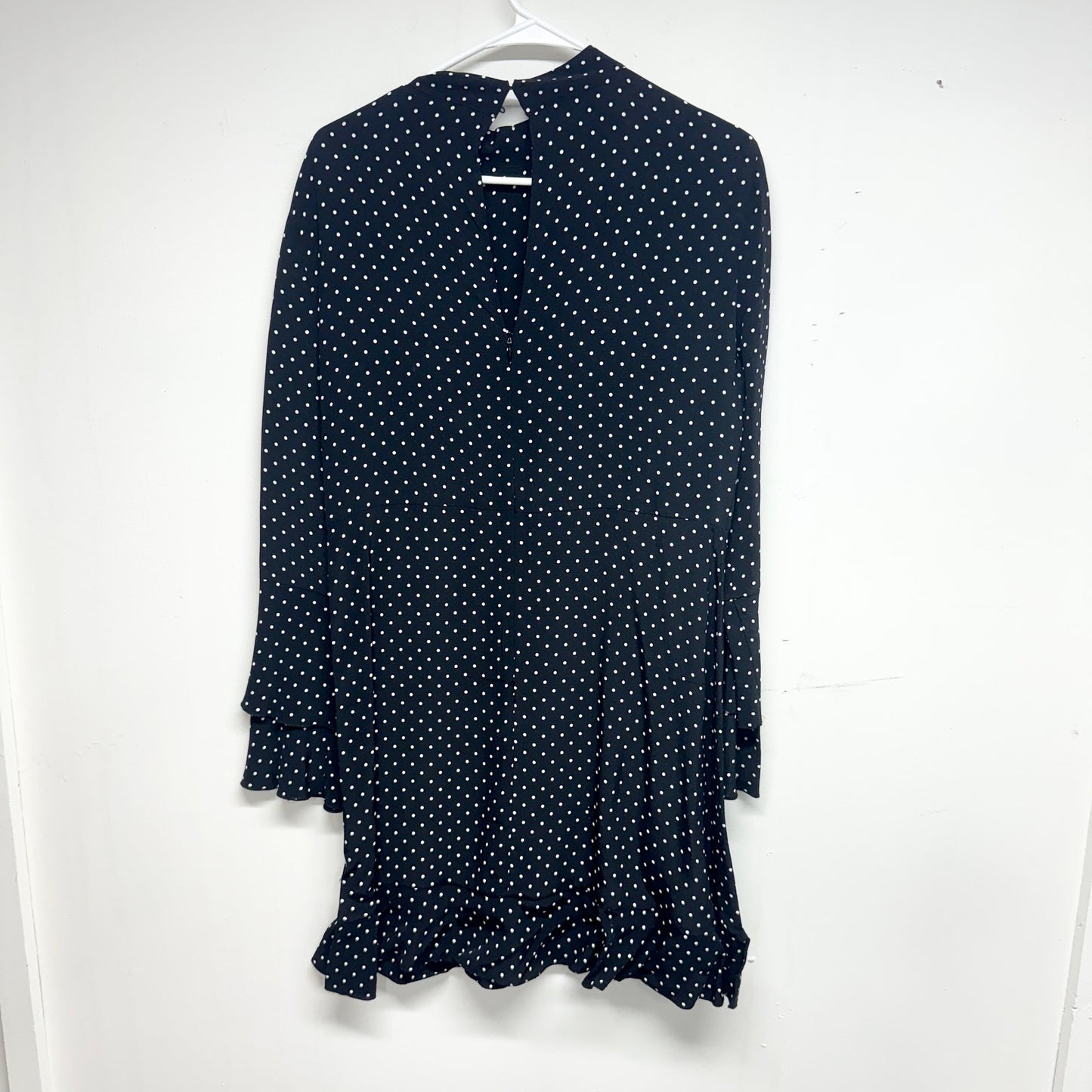 Zara Women Black & White Polka Dot Long Sleeve Mini Dress Size Medium
