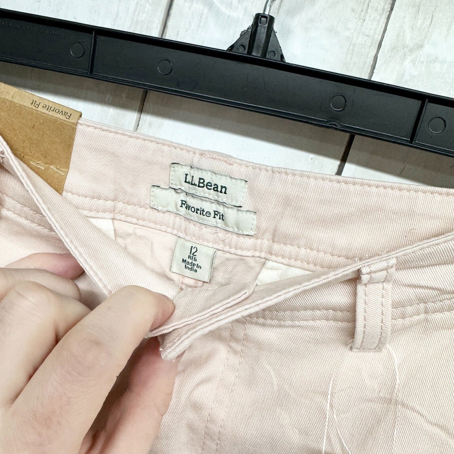 L.L Bean Pants Women Size 12R Favorite Fit Classic Slimming Pink Cotton Jean NWT