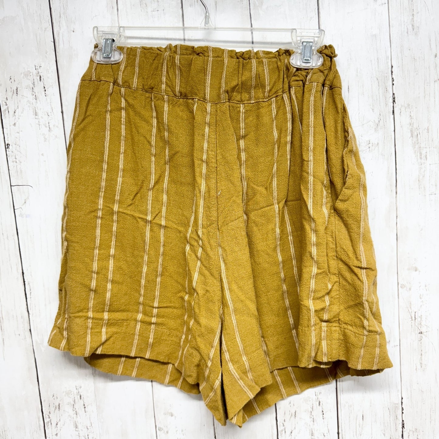 Urban Outfitters Shorts Women Size Medium Yellow Josie Linen Blend Pull On Short