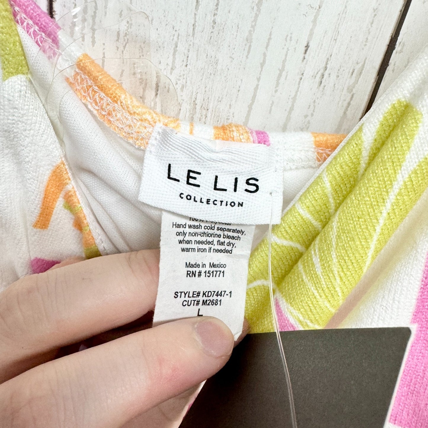 New Le Lis Dress Women Size Large Tropical Print Adjustable Spaghetti Strap Maxi
