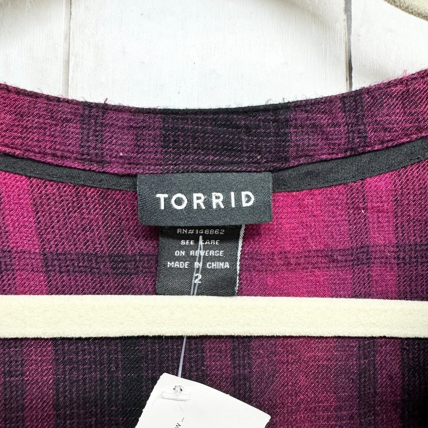 TORRID Dress Women Size 2/2X Button Down Plaid Flannel High Low Fall Festival