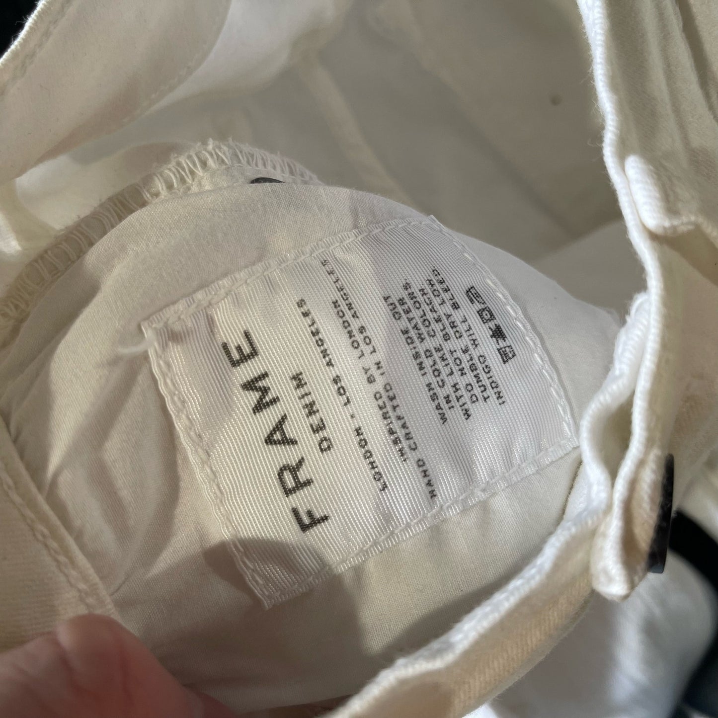 FRAME Le Skinny De Jeanne Women Mid Rise White Ripped Skinny Jeans Size 23
