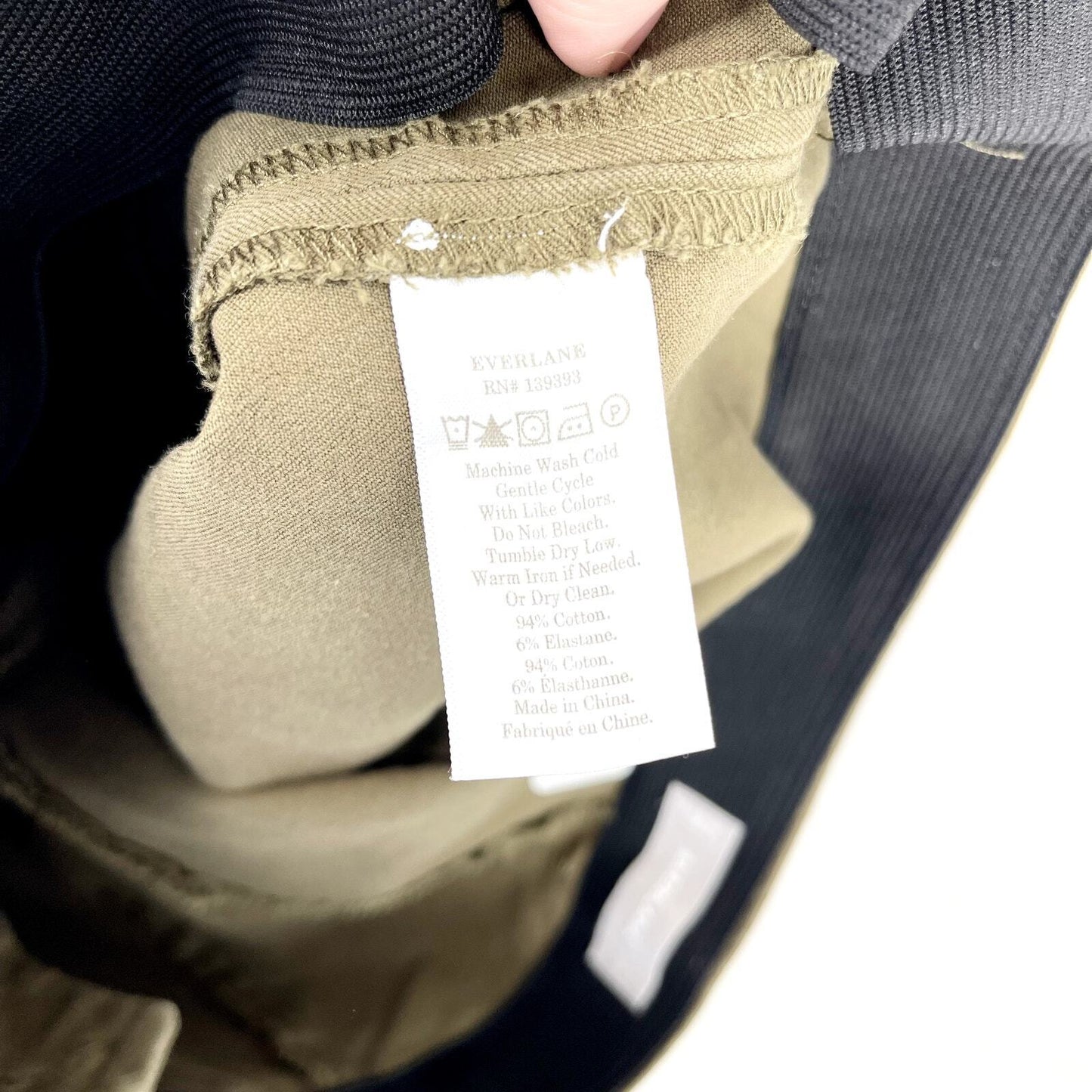 Everlane High Waisted Straight Leg Workwear Tan Elastic Waist Pants Size 8