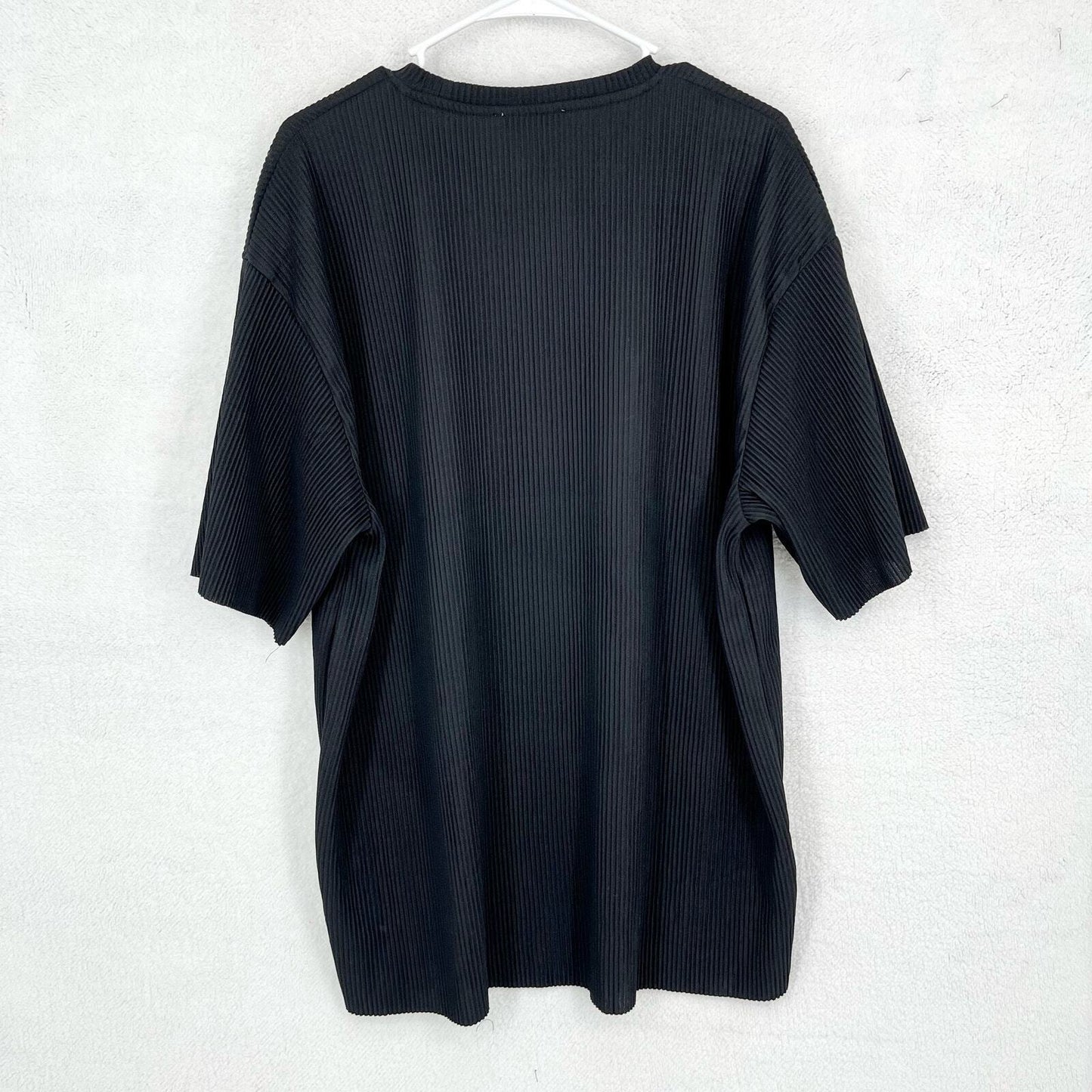 Zara Oversized Ribbed Short Sleeve Crewneck Shirt Dress Tunic Size XL