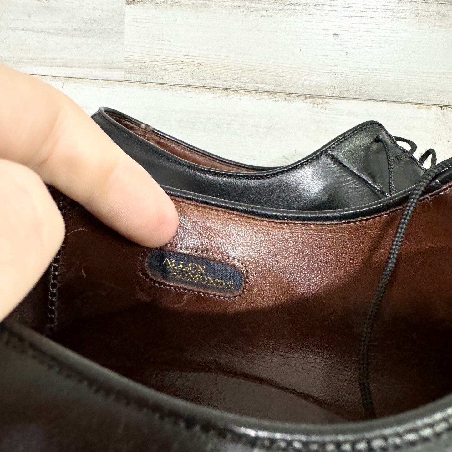 Allen Edmonds Mens Size 13 Brentwood Black Leather Apron Toe Dress Shoes Oxford