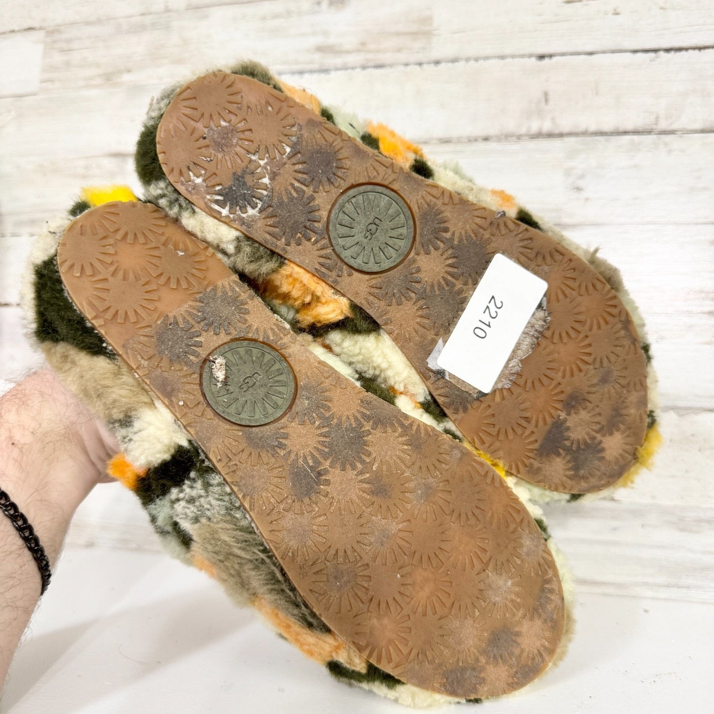 UGG Slippers Women Size 7 Fluff Yeah Slide Cali Collage Slipper Camo Lounge Cozy