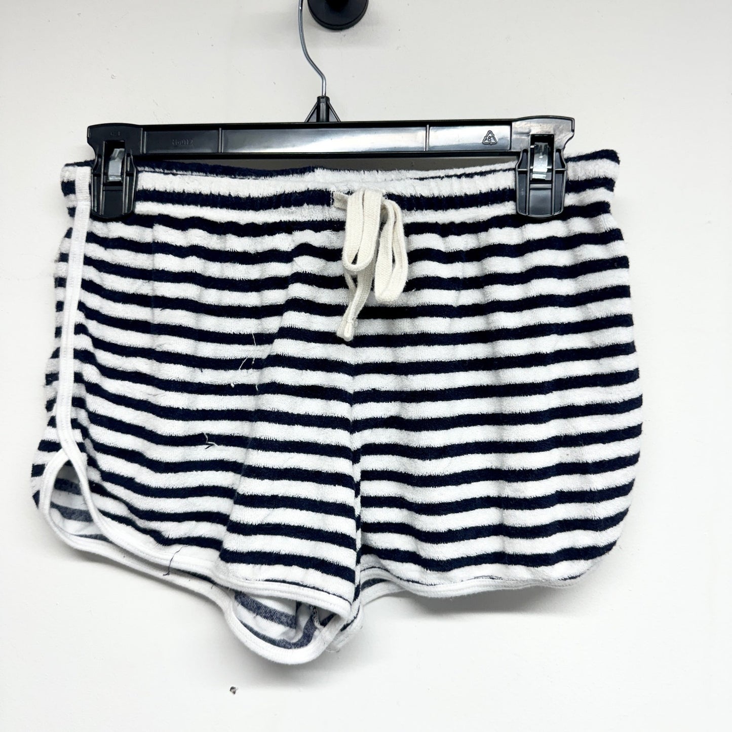 SUNDRY Women Blue & White Striped Beach Summer Terry Shorts Size 1