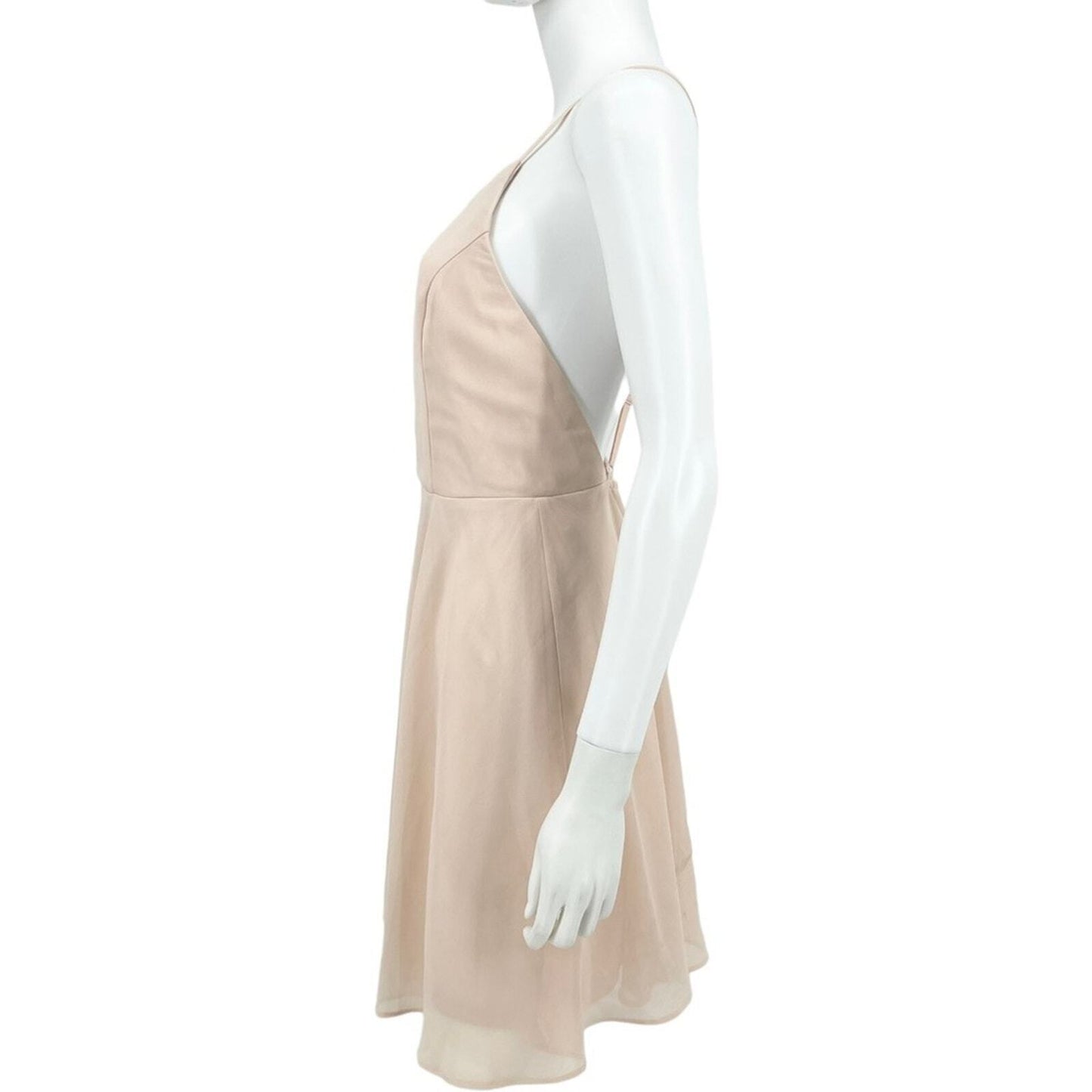 LULUS Dress Women Size Medium Mini Letter Of Love Blush Pink Skater Open Back