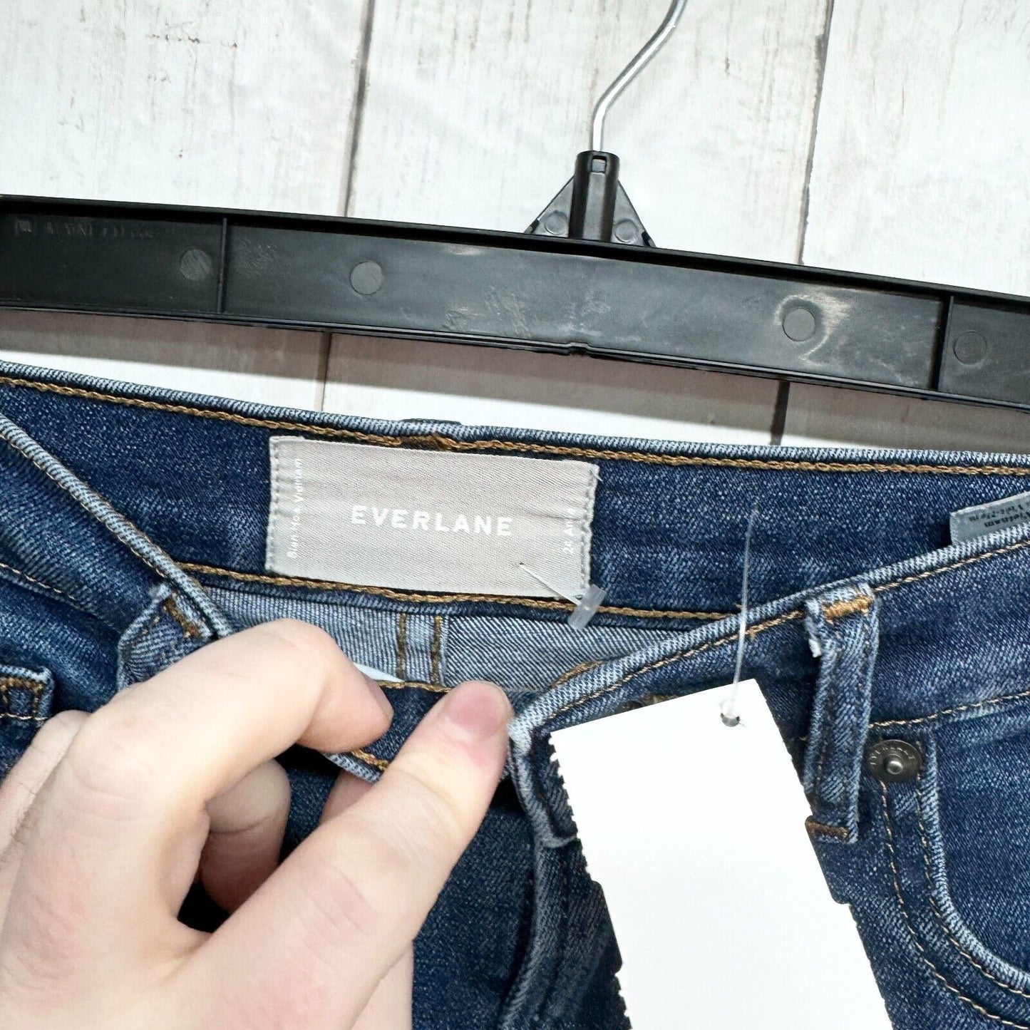EVERLANE Jeans Women Size 24 Ankle Dark Blue High Waisted Skinny Organic Cotton