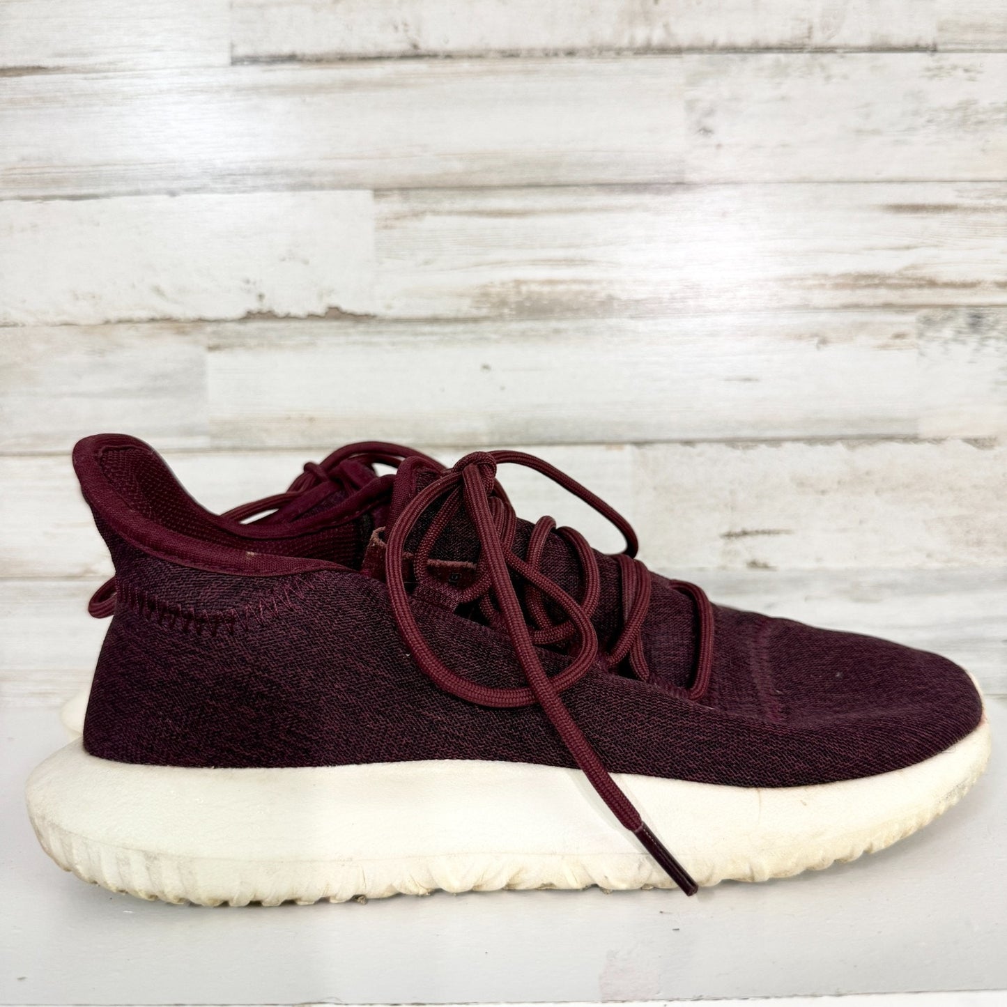 Adidas Women Size 7 Tubular Shadow Maroon Running Sneakers Athletic Casual