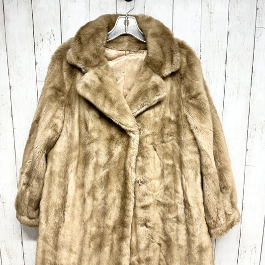 Vintage Coat Unisex Sz 14 Mink Fur Collared Long Sleeve Peacoat Front Pockets
