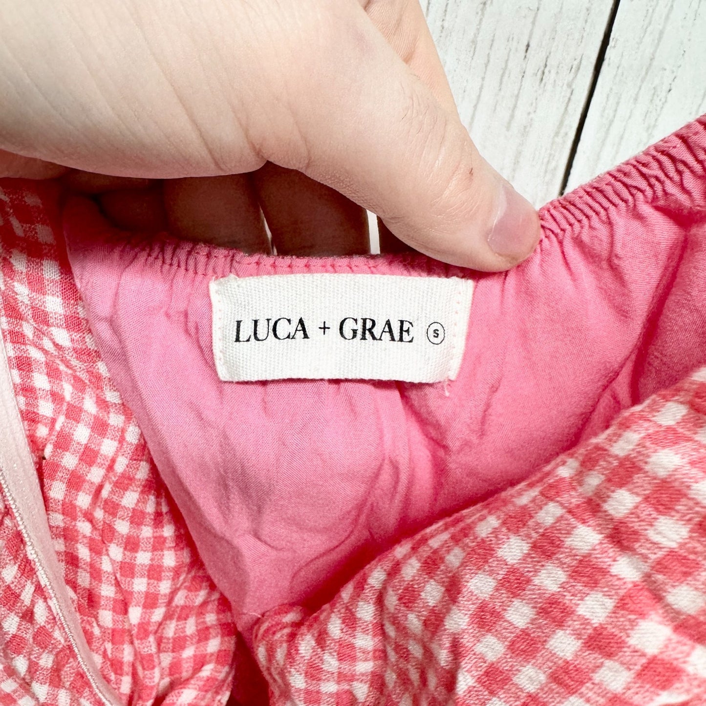 Luca + Grae Romper Women Cottage Small Red Gingham Plaid Tie Front Sleeveless