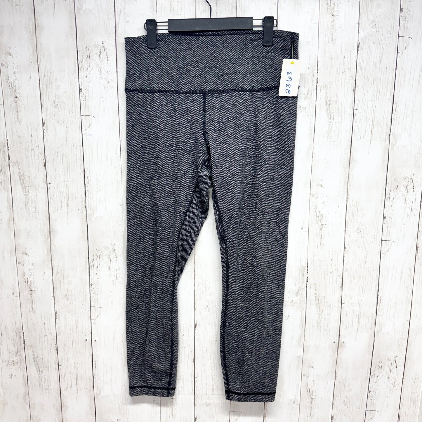 Lululemon Pants Women Size 10 Wunder Crop Black Gray Heathered Leggings Athletic