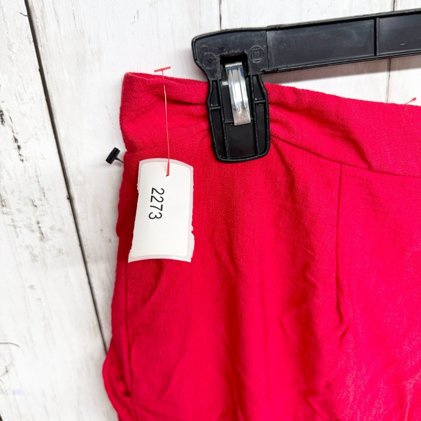 City Studio Pants Women Size 11 Red Crop Wide Leg Zip Back Casual Flared Pockets