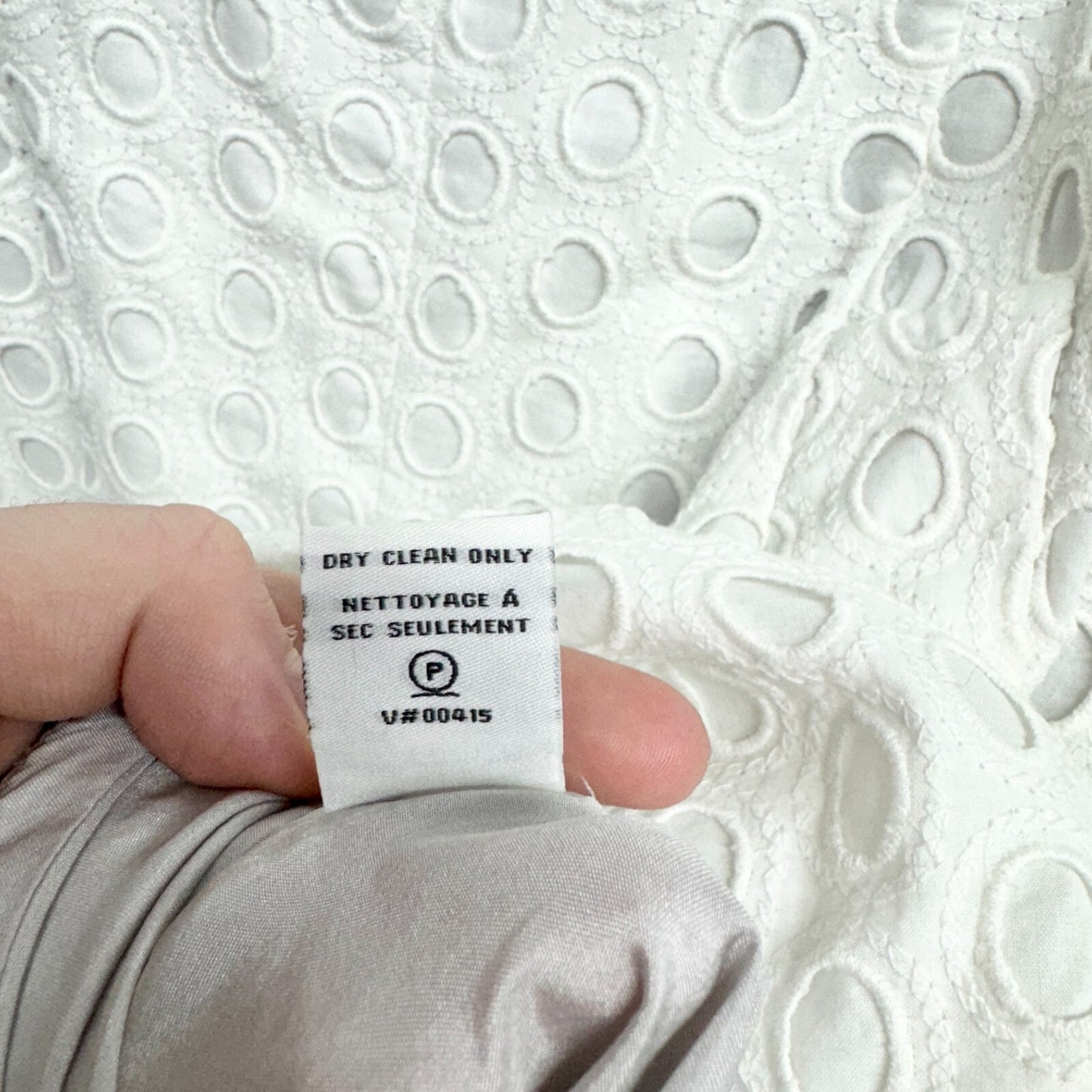 Diane Von Furstenberg Dress Women Size 4 White Double Pocket Carpreena Eyelet