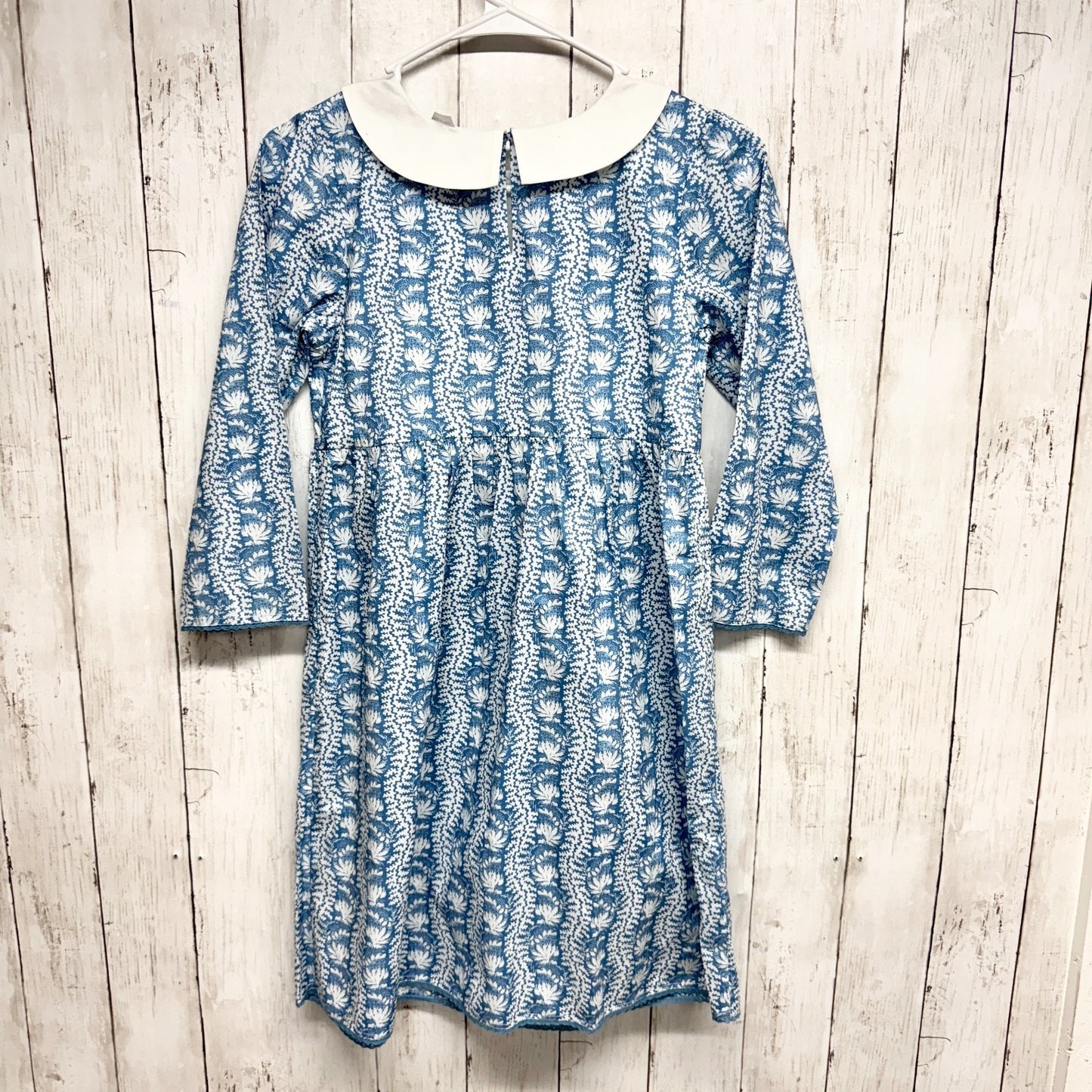 NEW Hill House Dress Girls Size 11/12Y The Tiny Lottie Dress Blue Linear Floral