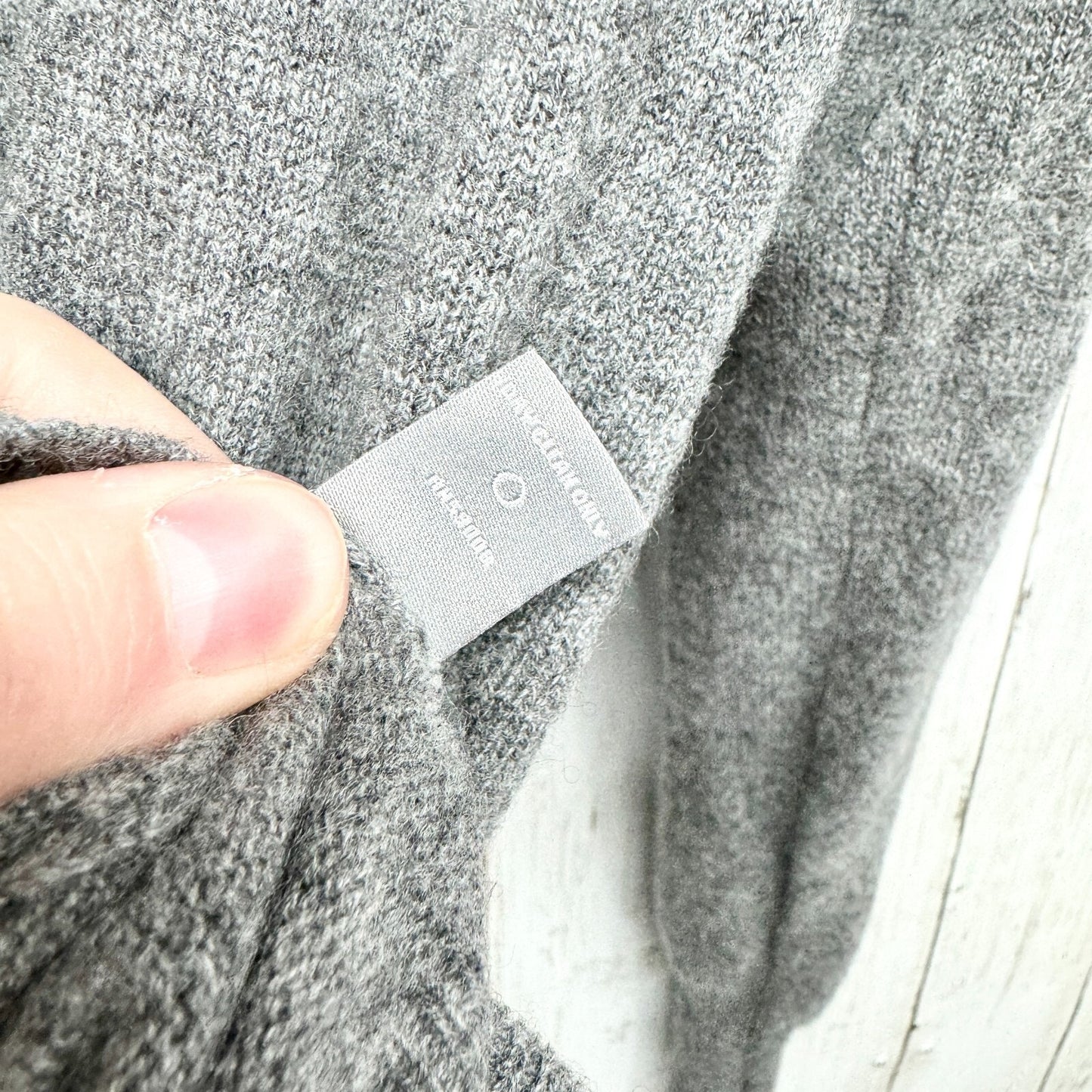 NEIMAN MARCUS Sweater Women Size S Cashmere Faux Wrapped Grey Long Sleeve