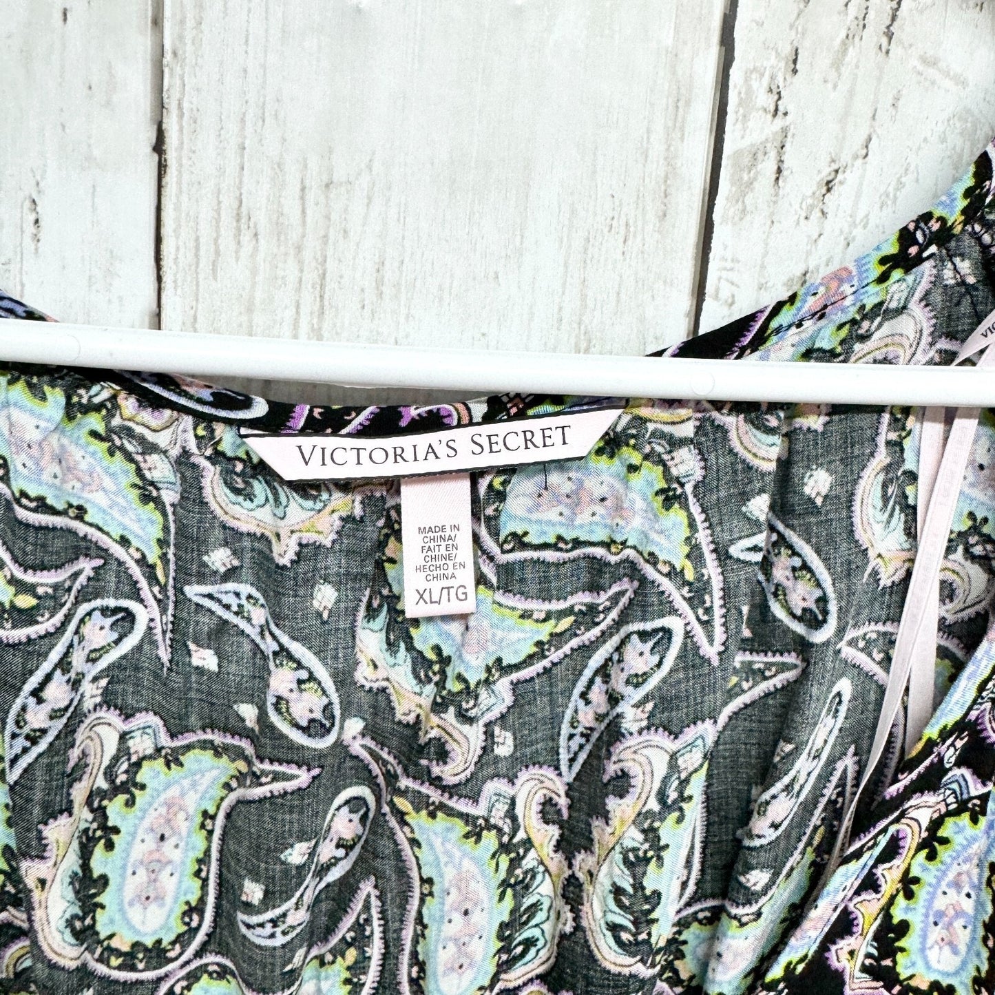 Victoria Secret Romper Women Size XL Boho Long Sleeve Beachy Coverup Paisley