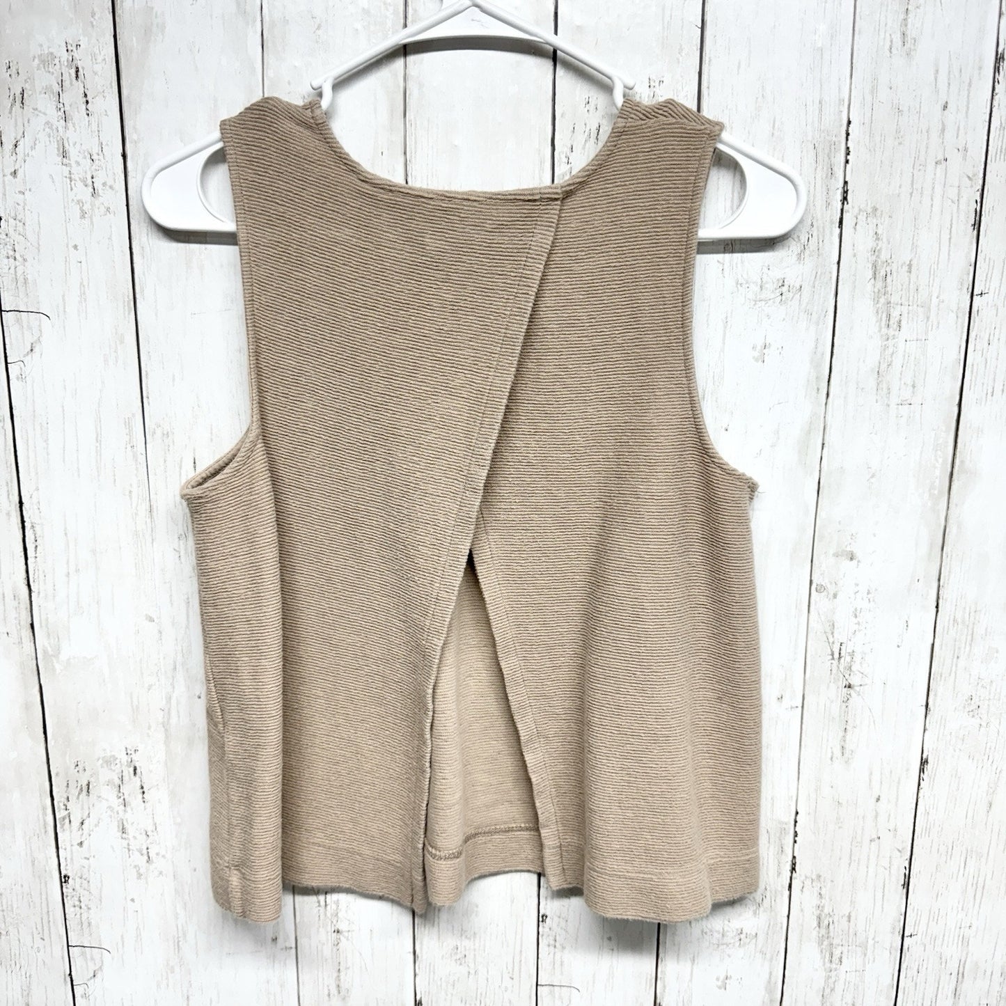 MADEWELL Tank Top Women Size M Sleeveless Brown Textured Straight Hem Round Neck
